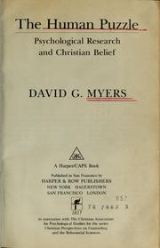 Cover of: The human puzzle by David G. Myers