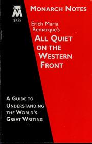 Cover of: Erich Maria Remarque's All quiet on the western front