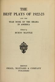 Cover of: The Best plays of 1922-23 by Burns Mantle