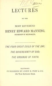 Cover of: Lectures. by Henry Edward Manning, Henry Edward Manning