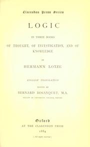 Cover of: Logic by Hermann Lotze