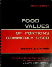 Food values of portions commonly used by Anna De Planter Bowes, Anna de Planter Bowes