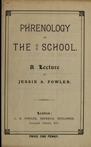 Cover of: Phrenology in the school: a lecture