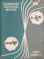 Cover of: Elementary Statistical Method