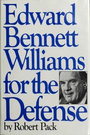 Cover of: Edward Bennett Williams for the defense