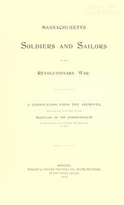 Cover of: Massachusetts soldiers and sailors of the Revolutionary War.   LUAAS - MOPSY by Massachusetts. Office of the Secretary of State.