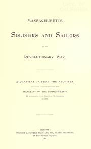 Cover of: Massachusetts soldiers and sailors of the Revolutionary War.   TRACY - WHEYLON by Massachusetts. Office of the Secretary of State.