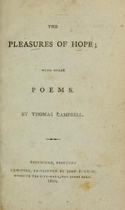 Cover of: The pleasures of hope: with other poems