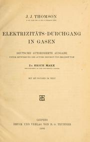 Cover of: Elektrizitäts-Durchgang in Gasen