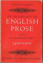 Cover of: An Anthology of English Prose 1400-1900