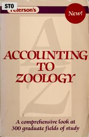 Cover of: Accounting to zoology: graduate fields defined