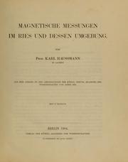 Cover of: Magnetische Messungen im Ries und dessen Umgebung by Karl Haussmann