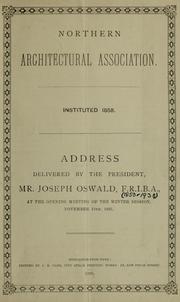 Cover of: Address by Joseph Oswald