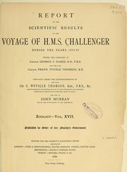 Cover of: Report on the Isopoda collected by H. M. S. Challenger during the years 1873-76. by Frank E. Beddard