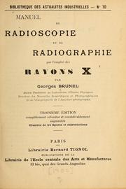 Cover of: Manuel de radioscopie et de radiographie par l'emploi des rayons X