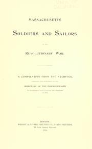 Cover of: Massachusetts soldiers and sailors of the revoluntionary war.  COSE - DRYER by Massachusetts. Office of the Secretary of State.