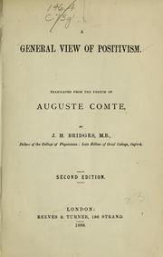 Cover of: A general view of positivism