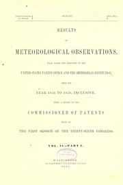 Cover of: Results of meteorological observations by United States. Patent Office, United States. Patent Office