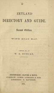 Cover of: Zetland directory and guide. With road map by Directories. - Shetland