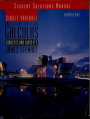 Cover of: Student solutions manual for Stewart