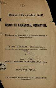 Women on educational committees by Marshall Mrs.