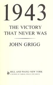 Cover of: 1943, the victory that never was