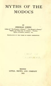 Cover of: Myths of the Modocs by Jeremiah Curtin