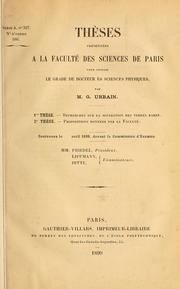 Cover of: Thèses présentées a la Faculté des Sciences de Paris pour obtenir le grade de docteur ès sciences physiques