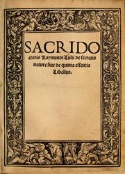 Cover of: De secretis nature siue de quinta essentia libellus
