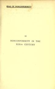 Cover of: Nonconformity in the XIXth century