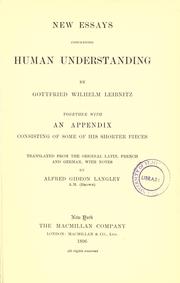 Cover of: New essays concerning human understanding, together with an appendix