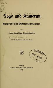 Cover of: Togo und Kamerun: Eindrücke und Momentaufnahmen