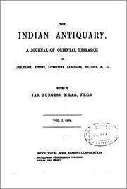 Cover of: The Indian Antiquary: A Journal of Oriental Research