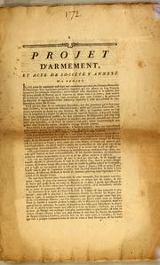Cover of: Projet d'armement, et acte de société y [sic] annexé by 