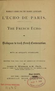 Cover of: L'e ́cho de Paris.: The French echo: or Dialogues to teach French conversation.