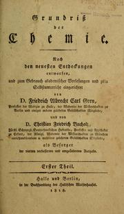 Cover of: Grundriss der Chemie by Gren, Friedrich Albrecht Carl