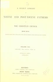 Cover of: Nicene and post-Nicene Fathers of the Christian Church, Volume XIII