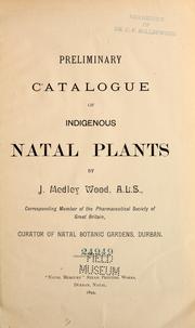 Cover of: Preliminary catalogue of indigenous Natal plants