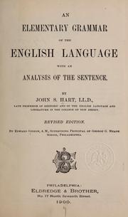 Cover of: An elementary grammar of the English language: with an analysis of the sentence