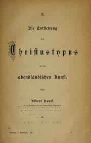 Cover of: Die Entstehung des Christustypus in der abendländischen Kunst