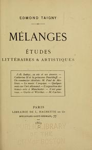 Cover of: Mélanges: études littéraires & artistiques