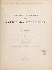 Cover of: Contributions to a monograph of the Amphipoda Hyperiidea