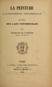 Cover of: La peinture a l'exposition universelle: Étude sur l'art contemporain