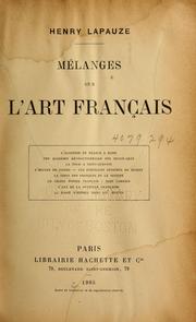 Cover of: Mélanges sur l'art français