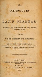 Cover of: The principles of Latin grammar