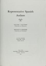 Cover of: Representative Spanish authors: a first book of Spanish literature