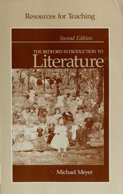 Cover of: Resources for Teaching The Bedford Introduction to Literature by Meyer, Michael