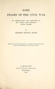 Cover of: Some phases of the civil war by Charles Francis Adams Jr.