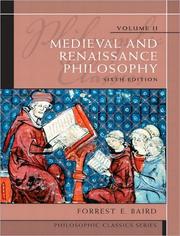 Cover of: Philosophic Classics, Volume II: Medieval and Renaissance Philosophy by 
