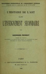 Cover of: L'histoire de l'art dans l'enseignement secondaire